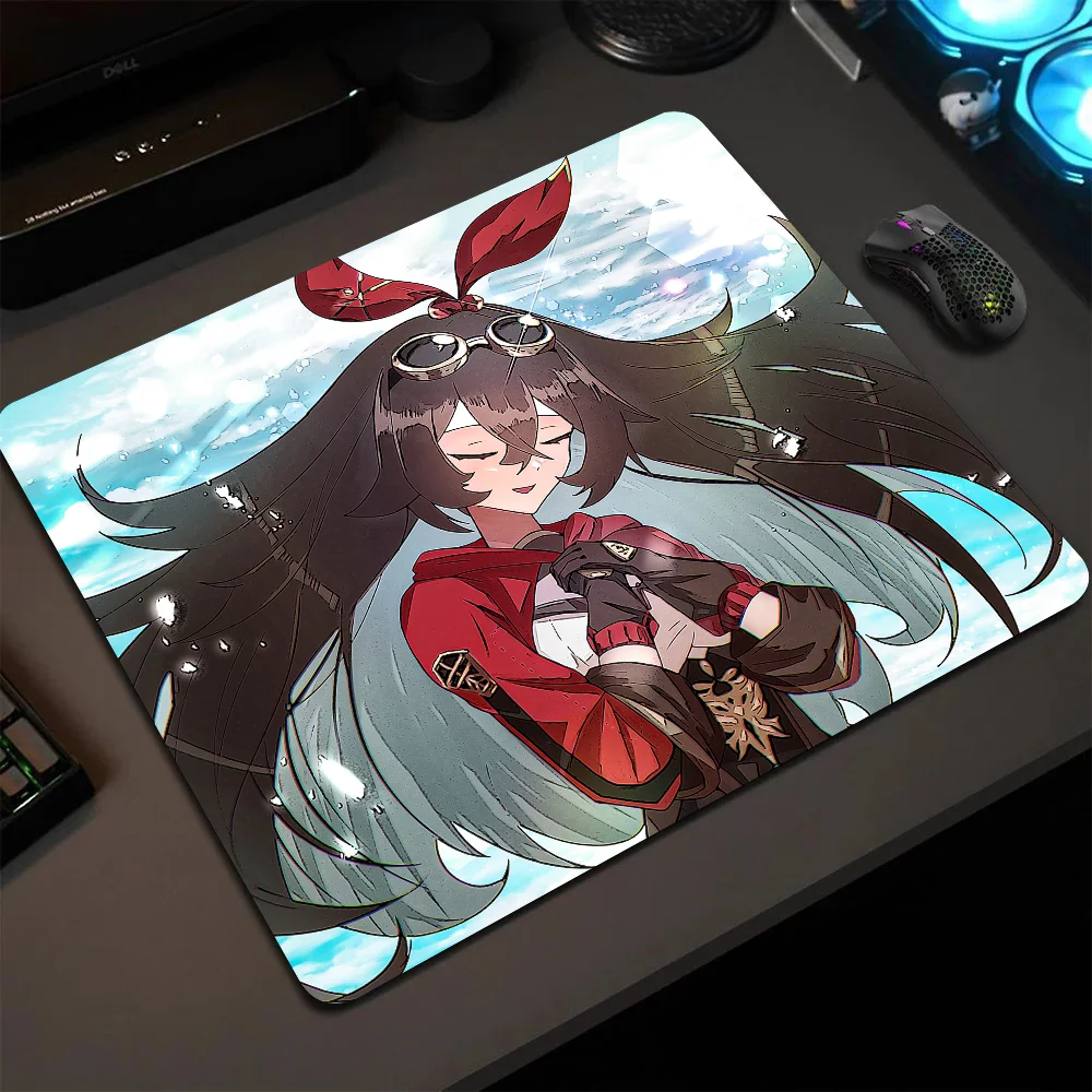 

Amber Genshin Impact Mousepad Small LockEdge Mouse Pad For Gamers Computer Desk Pad Rectangular Anti-slip Rubber