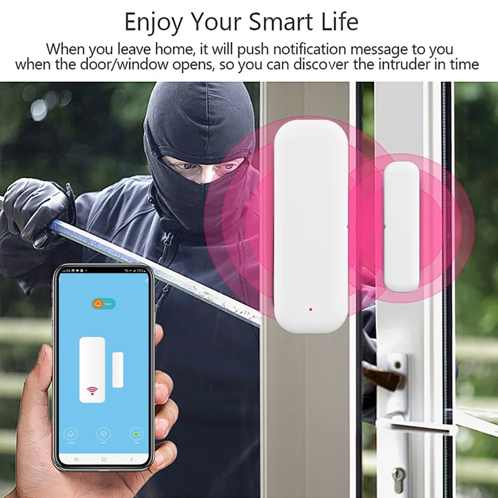 Tuya WiFi Door Sensor Window Sensor Smart Home Wireless Door Detector Smart Life APP Remote Control for Alexa Google Home