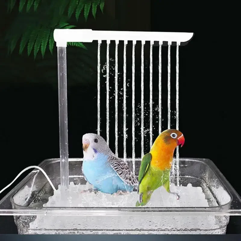 

Parrot Bath Tub bird automatic bathtub With Multiple Faucets Automatic Shower Bathtub For Small Medium Parakeet Cleaning Bath