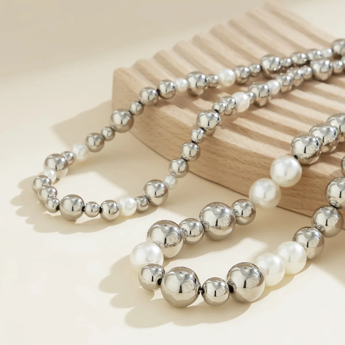 Boho Sweet Imitation Pearl Size Ball Mixed Color Collar Necklace Women 2023 Multi layered Girls Fashion Bride Jewelry Gift