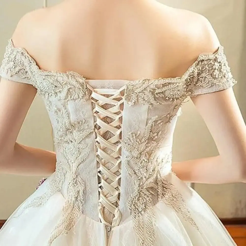 3Pcs/Set DIY Craft Wedding Dress Back Tie Zipper Replacement Lace Satin Corset Kits Wedding Dress Lace up