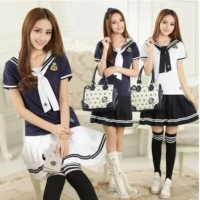 Studenti femminili del Giappone e della Corea del Sud Accademia navale britannica uniforme scolastica per il tempo libero vestito da marinaio T-shirt gonna a pieghe