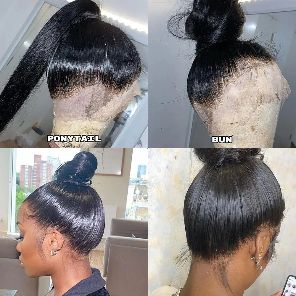 360 Lace Frontal Only Straight Human Hair Pre-Plucked Transparent Lace Closure Only Natural Color 360 Lace Closure for Women