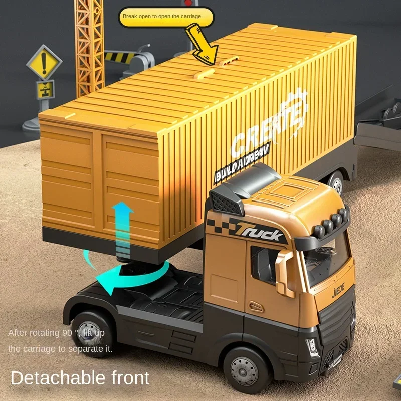 Liga de engenharia bulldozer guindaste construção caminhão torre crianças jogar escavadeira veículos carros conjunto brinquedos modelo recipiente para meninos