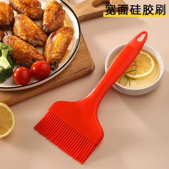 추가 식품 등급 실리콘 오일 브러시, 넓은 입 계란 케이크 빵 브러시, 내열성 주방 요리 페이스트리, 바베큐 도구