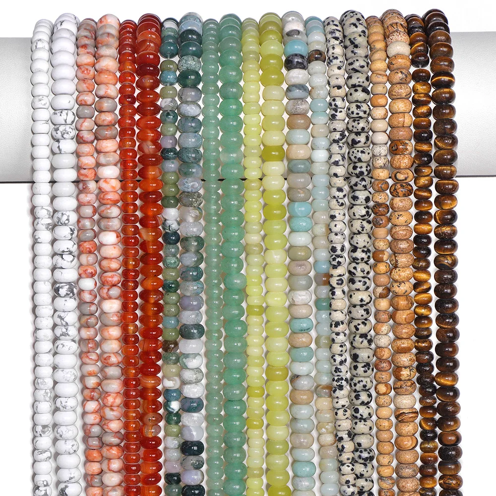 Cuentas de ábaco de piedra de cristal Natural de 4x6/5x8mm, espaciadores Rondelle sueltos, abalorio para fabricación de joyas, accesorios de pulsera