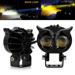 LED Motorcycle Owl Spotlight Fog Light 12V 24V Projector Scooters Bike ATV 6000k Super Bright for BMW R1200GS For Racer Accessor