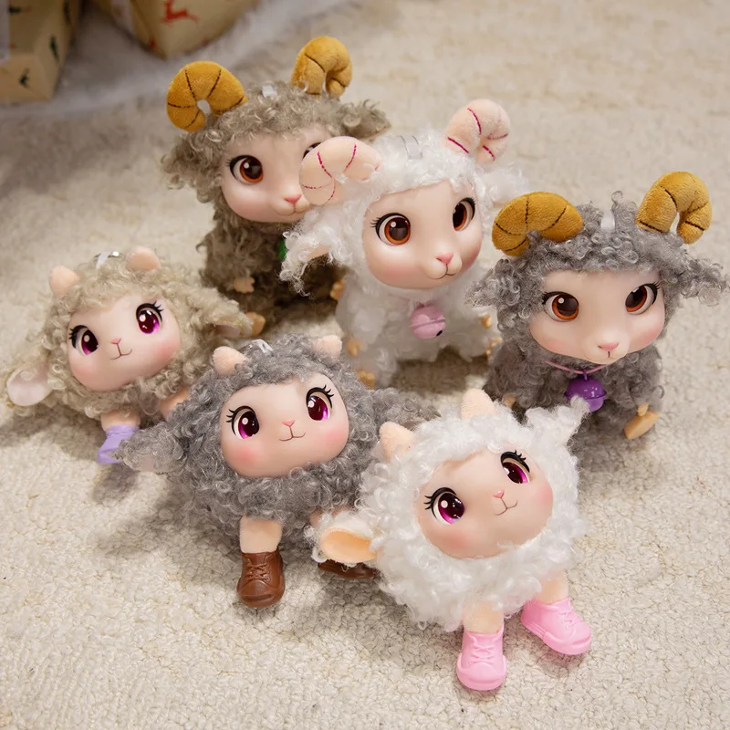 Kawaii Lamb Plush Toy Soft Vinyl Plush Stuffed Animal Goat Pendant Plush Doll Kids Birthday Gifts Dec Random Accessory Color view 2
