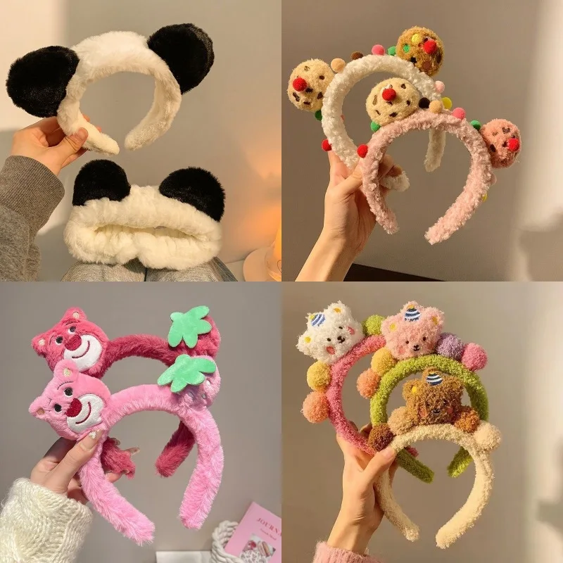 Cartoon Wash Face Hair Band Cute New Cartoon Headdress Wash Face Apply Facial Mask Hair Band Anti Slip Plush Headband Hair Band