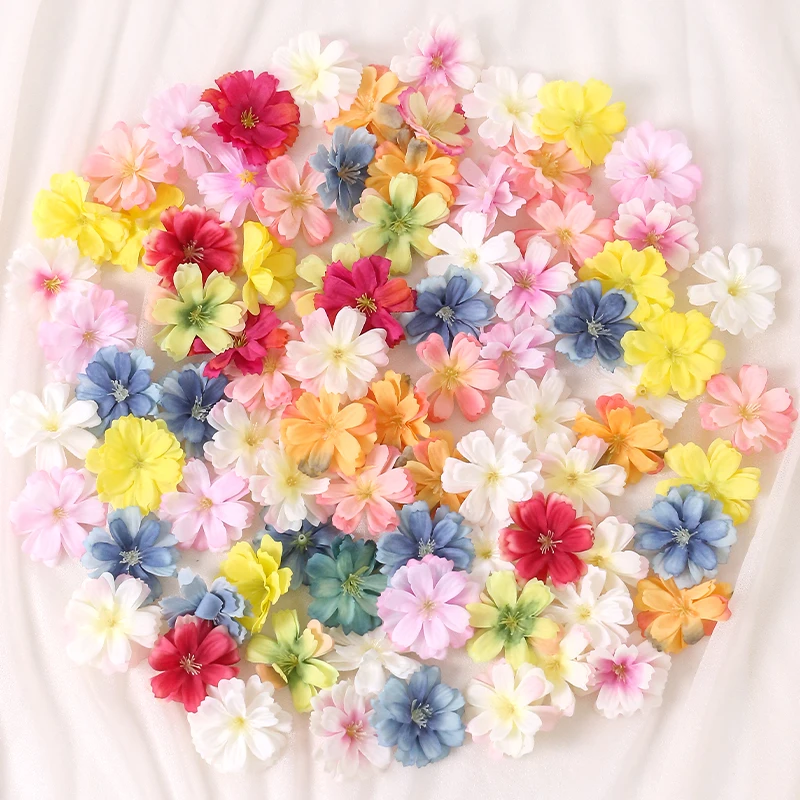 

25Pcs/set 5cm Artificial Plum Blossom Heads DIY Flower Decoration for Home Decor Wedding Party Corsage Decortion Fake Flowers