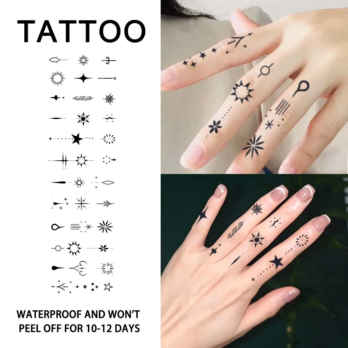 

Палец мини-звезды травяной сок татуировки наклейки полупостоянные цветы рука рука водостойкая прочная любовь поддельные татуировки мужчины женщины