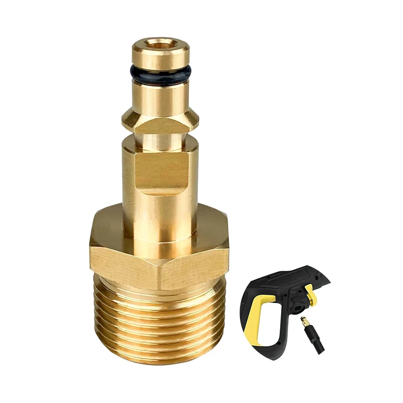 High Pressure Washer Adapter Quick Connect Disconnect for Washer Hose Pump Brass M22 Washer Gun Hose Pipe Convert Tool(M22 14MM)