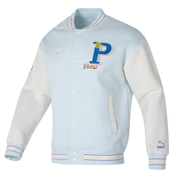 Puma Men's and Women's Team Jp Bomber Jacket Dk Jacket Couple Blue Knitted Jacket Sportswear Casual Jacket 625797-23