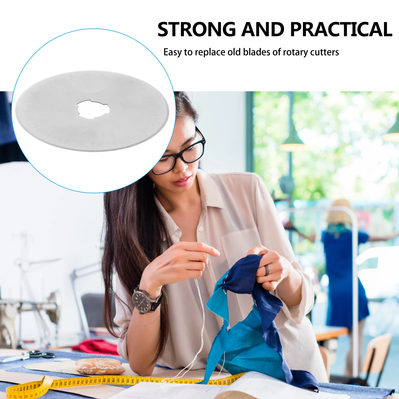 

10Pcs Rotary Cutter Blades 45mm 03mm Thickness Sharp Replacement Blades Storage Case for Fabric Paper Crafts