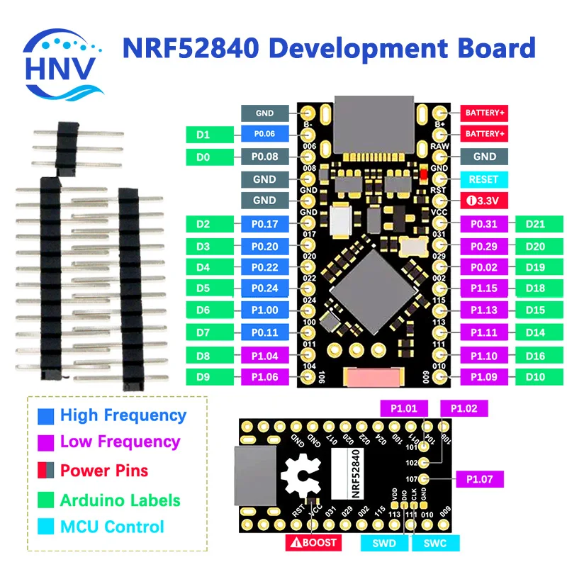 NRF52840 Development Board Compatible With Nice!Nano V2.0 Bluetooth Charging Management Pro Micro NRF52840