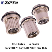 ZTTO MTB E-Bike P3 Wheelset Steel Freehub XD HG MS Hub Body Driver 6 Pawls Replacement 135 QR 142 Thru Axle Caps 15MM Bearings