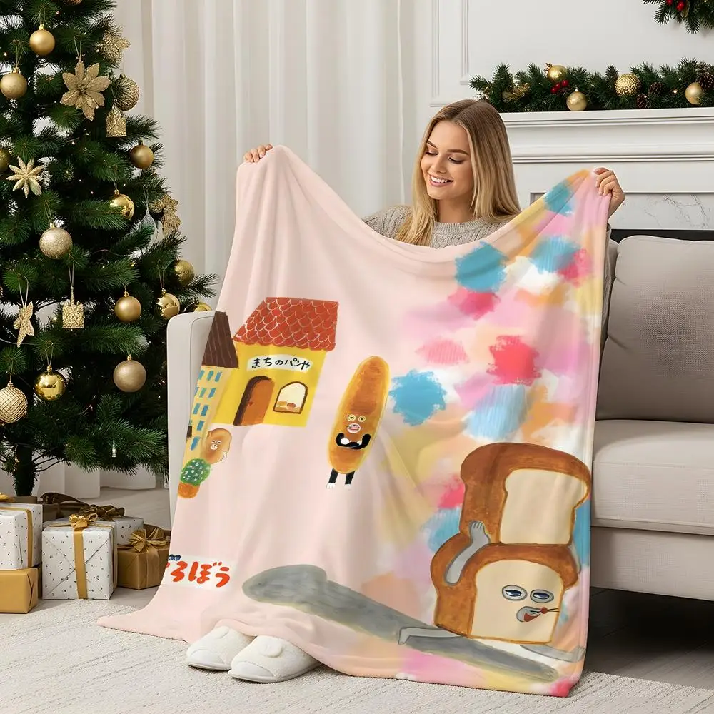 

Art B-Bread Thief Throw Flannel Blanket Perfect for Sofa Office Bed Travel Sleep Read Relax Camping four season use