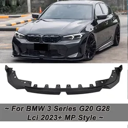 Car Front Bumper Splitter Lip Spoiler Diffuser Guard Body Kit Cover For BMW 3 Series G20 G28 320 325 330 Lci 2023+ MP Style