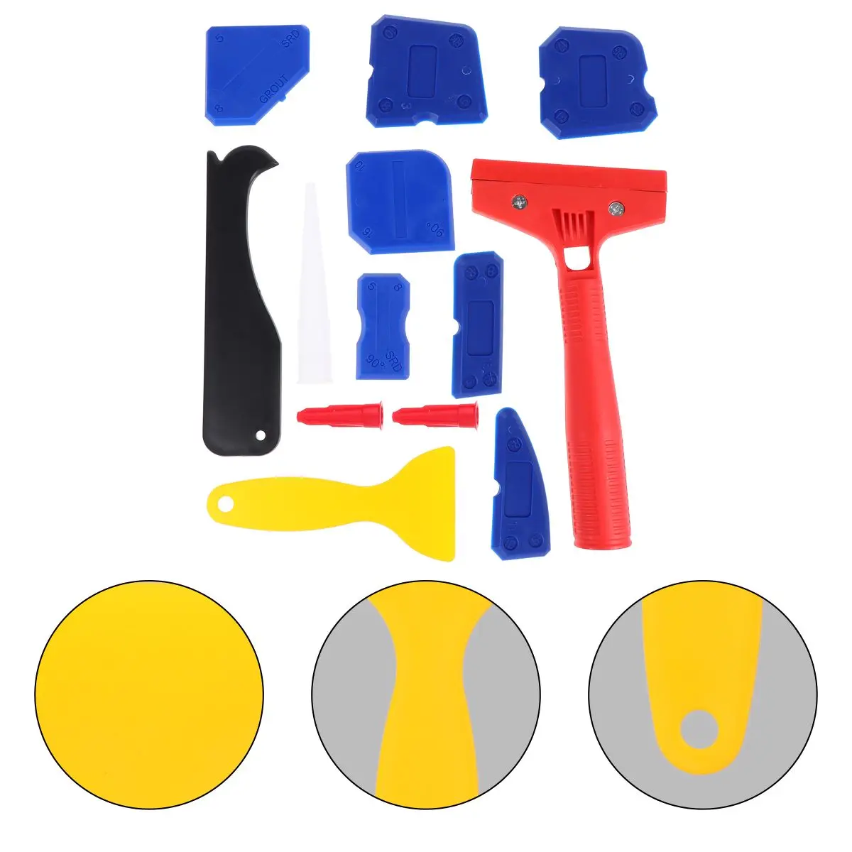 

Plastic Scraper Set Glue Spatula Sealant Remover Multi Purpose Cleaning Tools Kitchen Bathroom DIY Works Floor Silicone