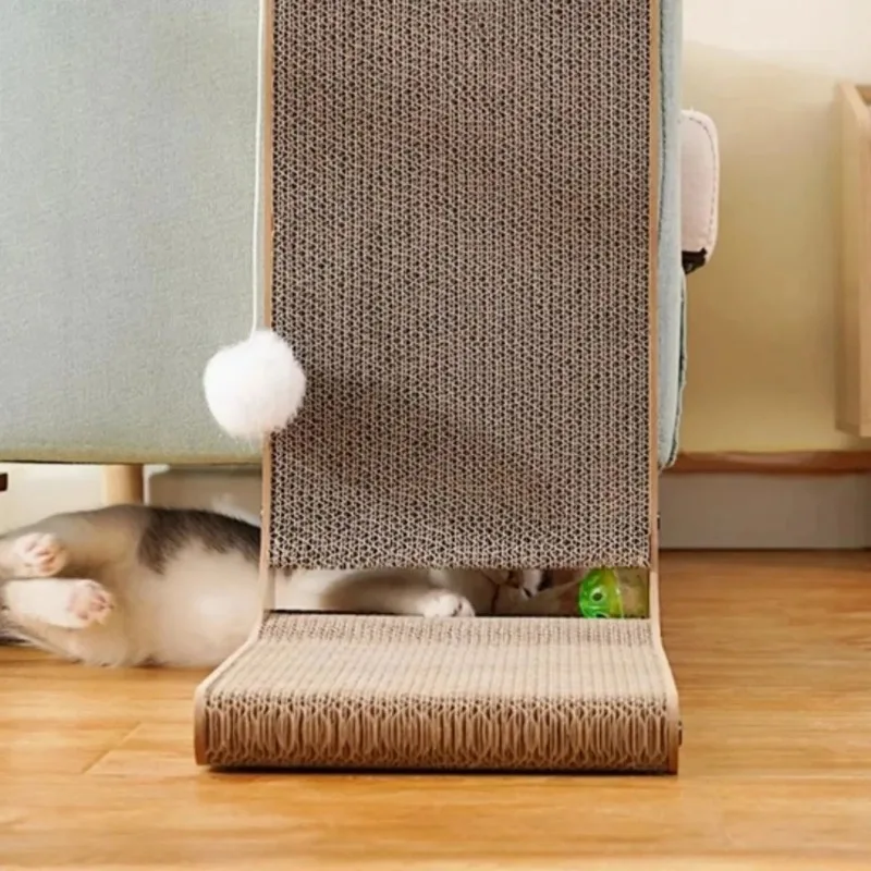 Cat Scratcher Board L-shaped Cat Cardboard Pet Kitten Scratching Furniture Protector Cats Tree House Toys  Pet Accessories