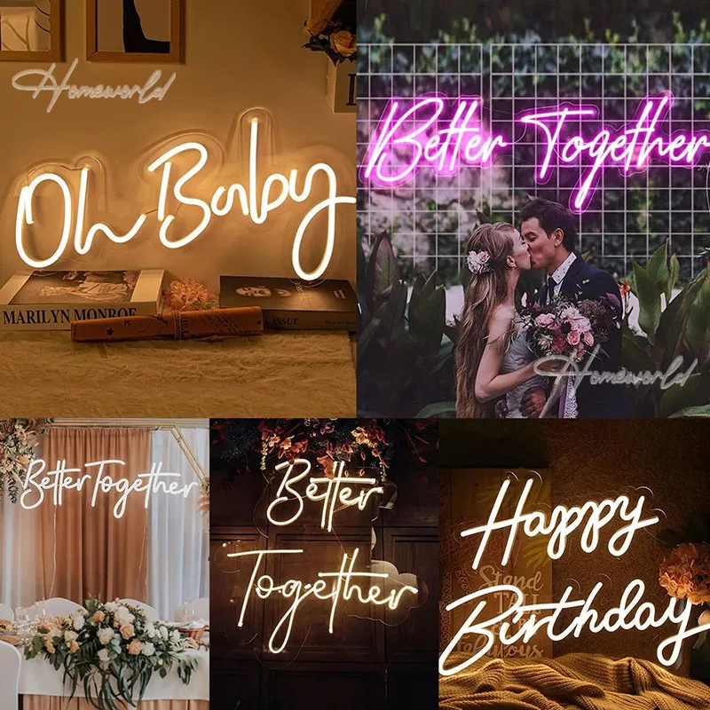 علامات النيون الخاصة المخصصة أسماء شعار نص شخصي مخصصة LED ضوء النيون ديكور الغرفة شريط الزفاف متجر الحفلات هدية الأعمال #6