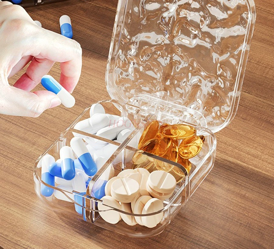 

1 шт., маленькая аптечка, упаковка, портативный маленький размер, портативный дорожный мини-коробка большой емкости, 7-дневная коробка для хранения таблеток