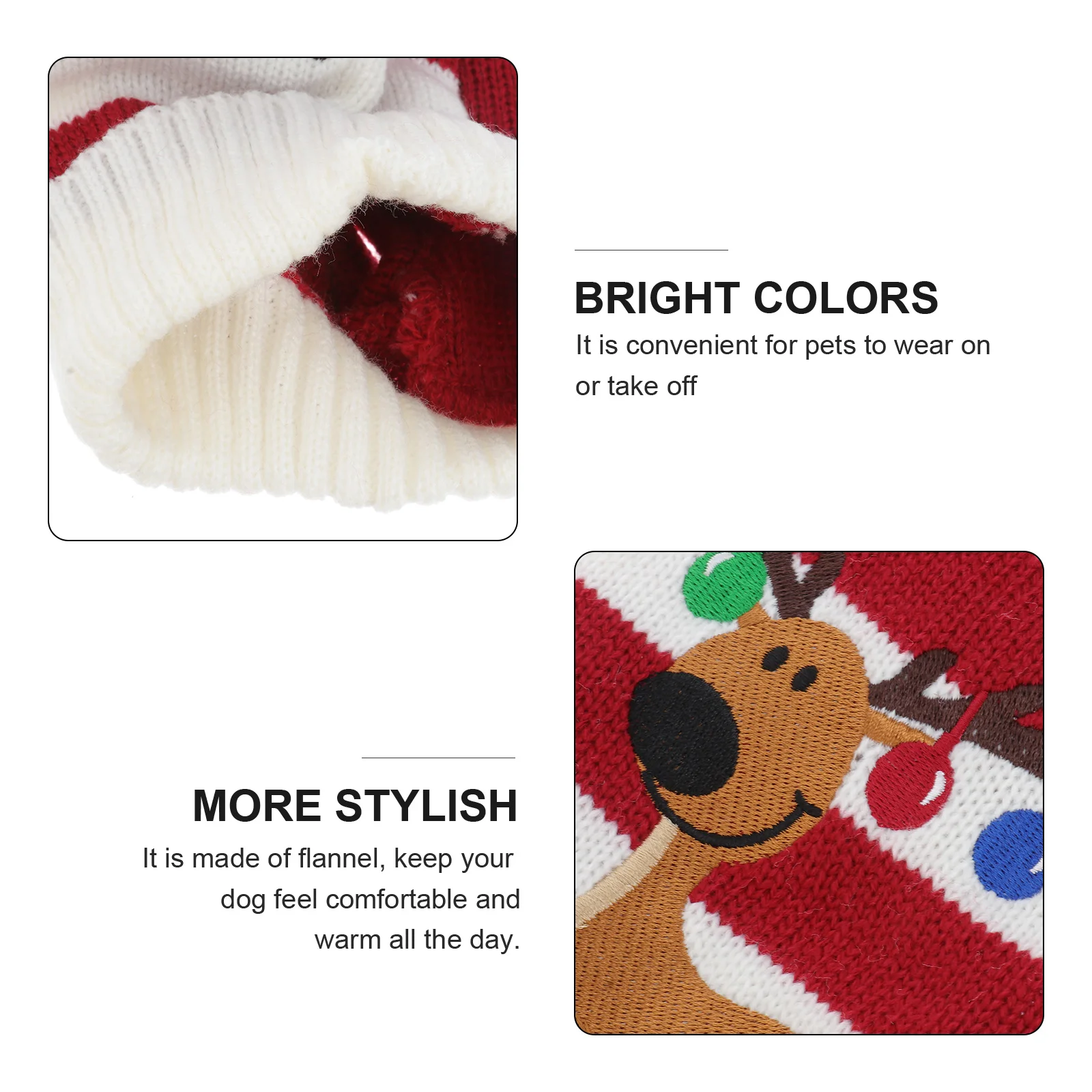 

Red M Dog Knit Sweater Pet Winter Wear Elk Print Holiday Costume for Dogs Festive Party Look Canine Apparel Pet Sweater