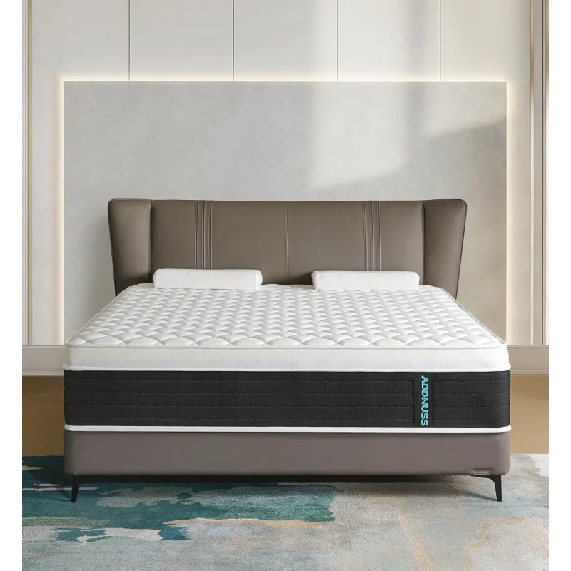 Size ,14 Inch Gel Memory Foam and Innerspring Hybrid Queen Mattress in a Box for Pressure Relief,Medium Plush,Moti