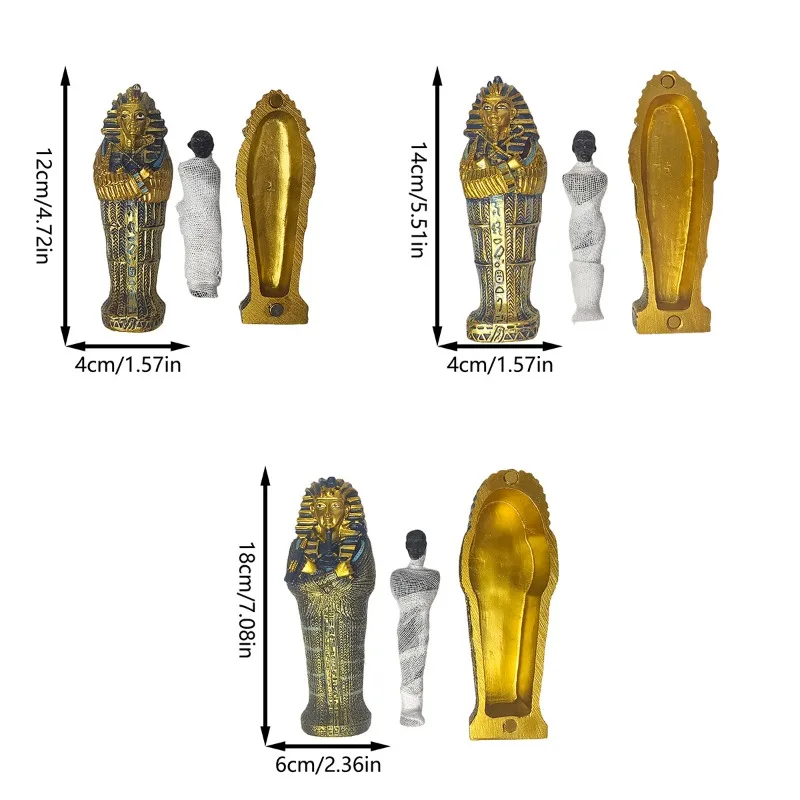 1Pcs Ancient Egyptian Mummy Decoration Tutankhamun Coffin Pharaoh Crafts Pyramid Tourist Souvenir Decoration Gift