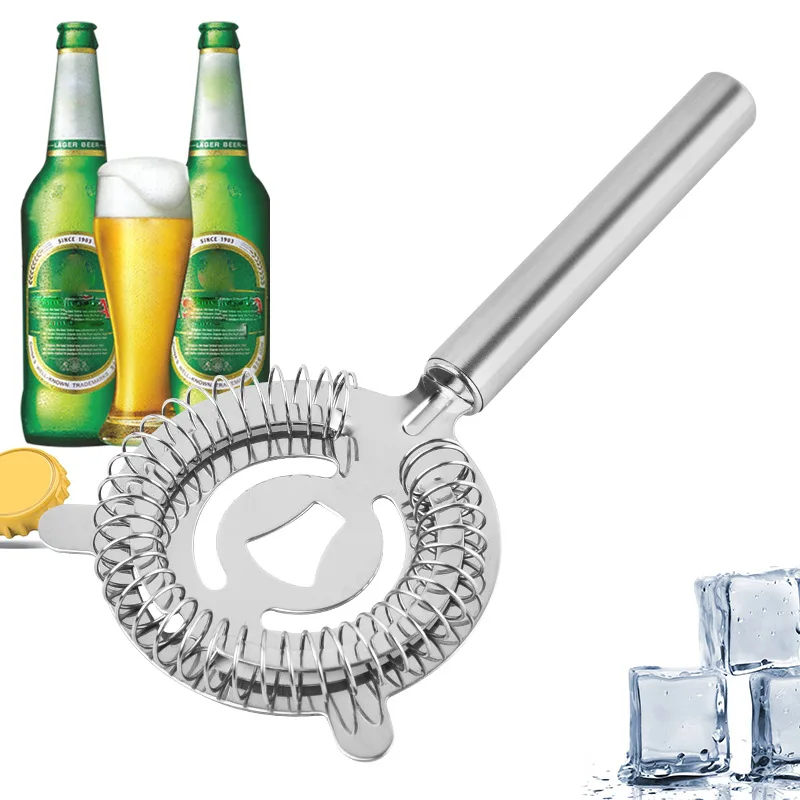 JUSTINLAU Stainless Steel Cocktail Strainer Ice Filter Sprung Deluxe Strainer Bar Professional bartender Tools ice separator