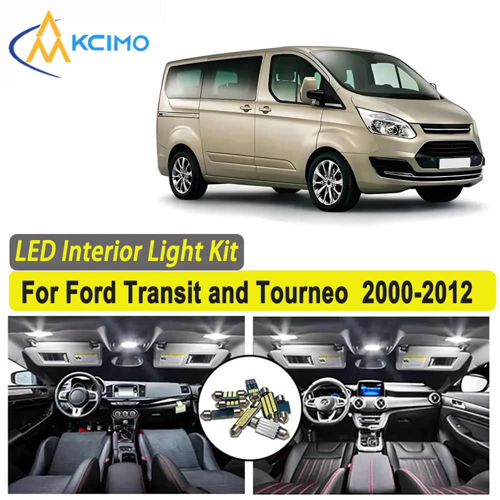 

Kcimo LED For Ford Transit and Tourneo (2000-2012) Premium Bright LED Interior Dome Map Trunk Light Kit Car Led Lamps Car LED