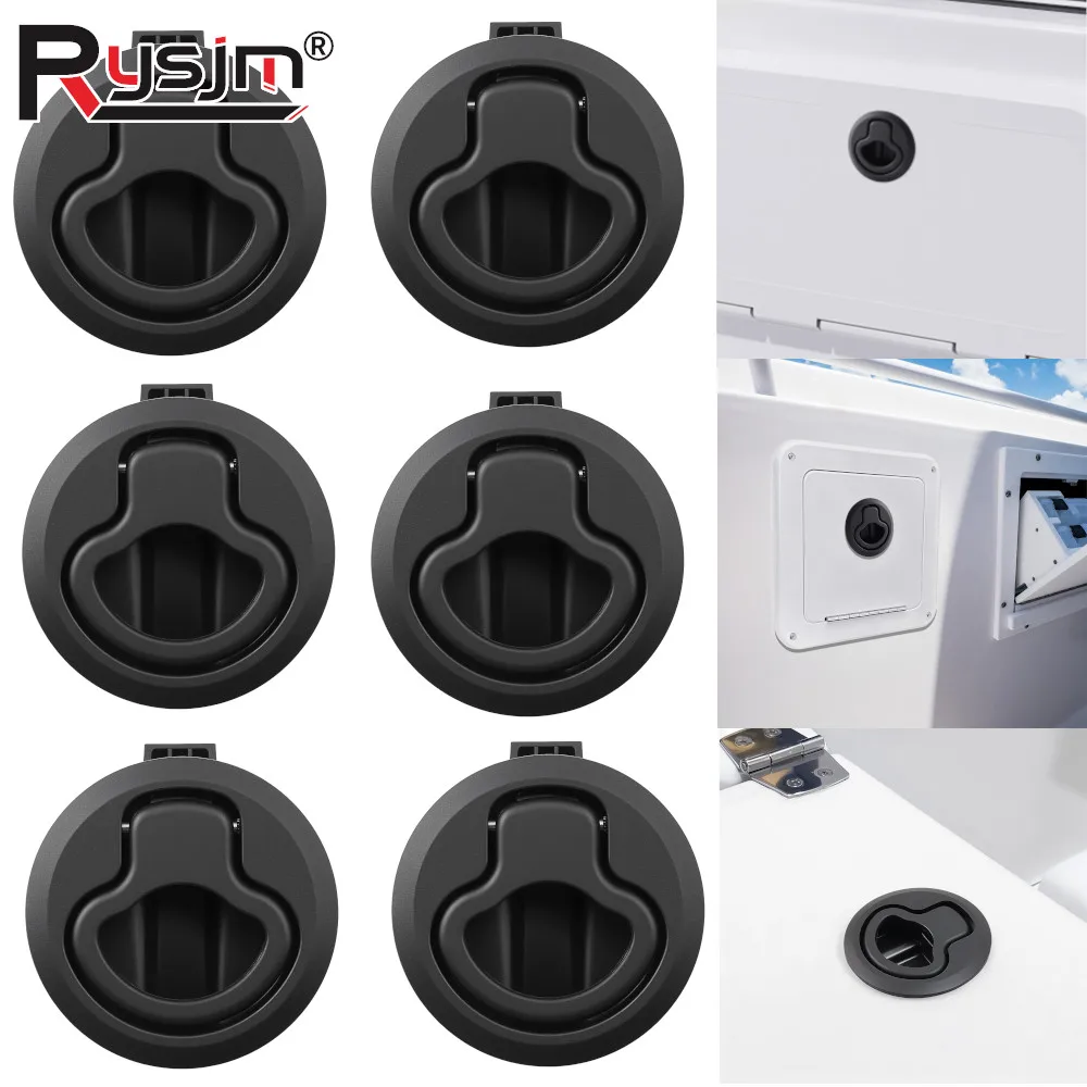 2/4/10Pcs Round Flush Pull Slam Latch Mount Lift Pull Handle Marine RV Boat Deck Locker Accessories for Latch Round Slam