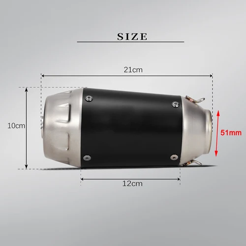 Imagen 2 del producto Tubo silenciador ARRO de escape para motocicleta de 51mm, tubo de acero inoxidable para Yamaha Honda Kawasaki Z800 Z900 R1 R3 R6 CBR600 NC700 Z400