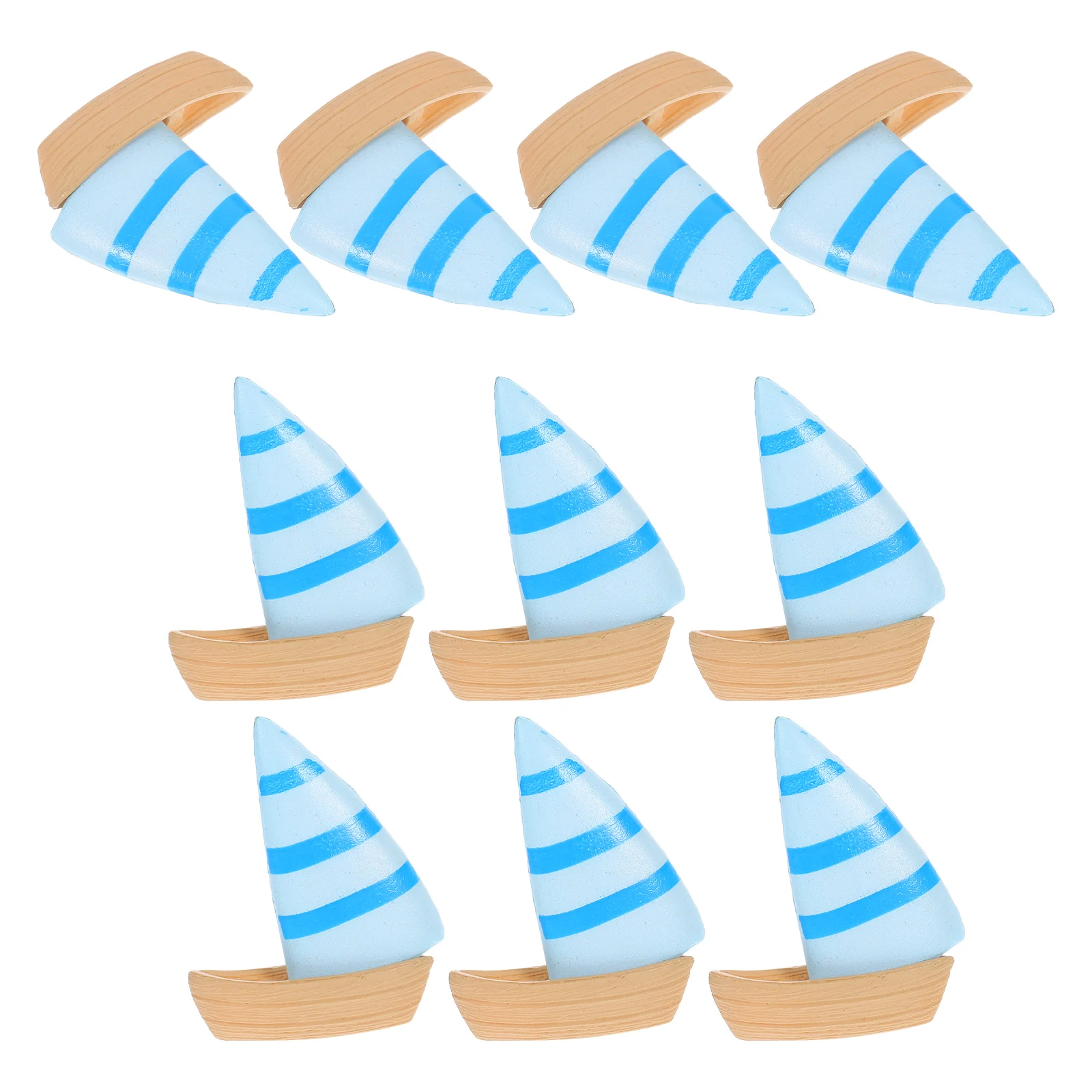 10Pcs Miniature Sailboat Decorative Ornament Lightweight Plastic Garden Pond Accessories Realistic Micro Landscape Desktop Table