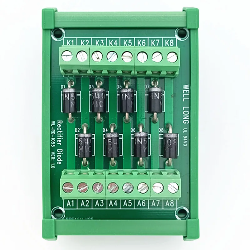 

Монтаж на DIN-рейку 1N5408 3A 1000VDC 8 индивидуальных диодных модулей.