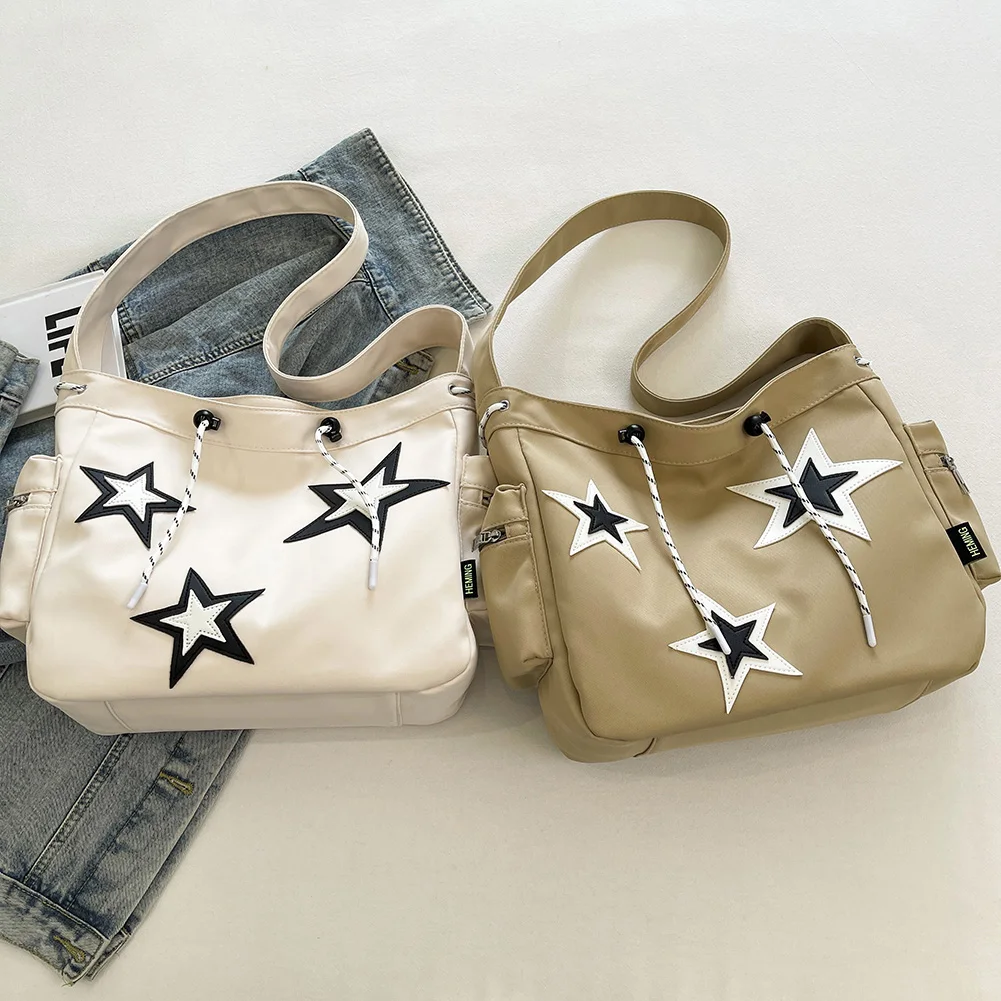 المرأة لطيف ستار حقيبة ساعي الرباط سعة كبيرة النايلون Kawaii محفظة Crossbody حقيبة كتف جمالية لطلاب الكلية #3