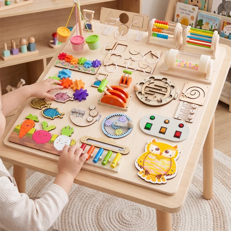 Premium Montessori Busy Board Accessories  Sensory Fine Motor Skills Educational Toys | Wooden Activity Kit For  Preschoolers