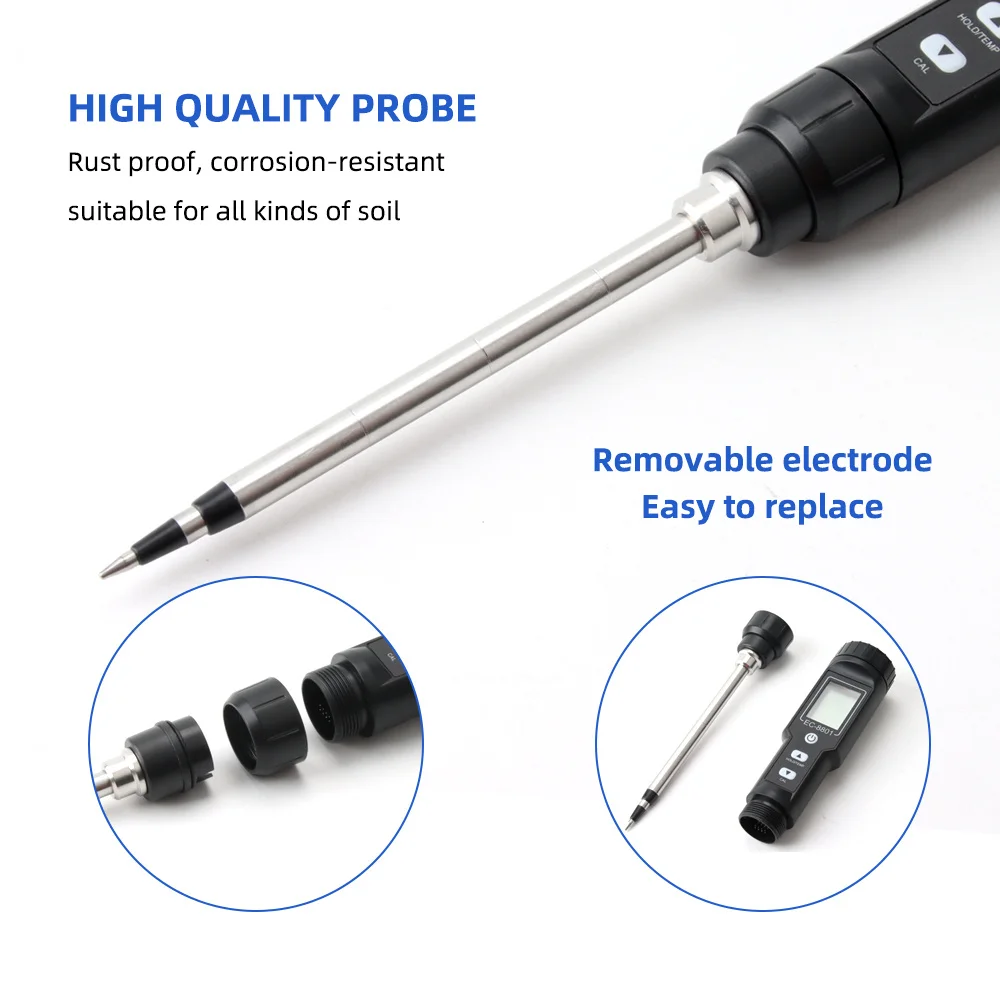 EC-8801 cyfrowy miernik PH do pomiaru wilgotności temperatury monitora sondy światła słonecznego Detektor gleby dla roślin ogrodniczych-30 ℃ ~ 80 ℃
