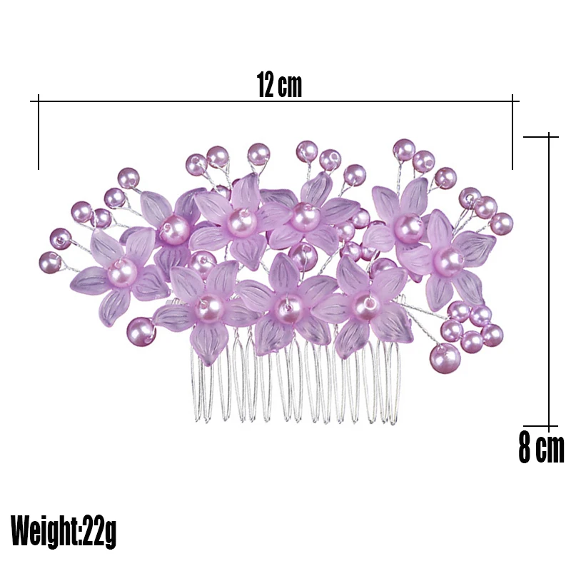 Silver Color Bridal Hair Comb Headdress White Pearl Head Flower Simple Lnsert Combs For Women Tiaras Bride Wedding Accessories