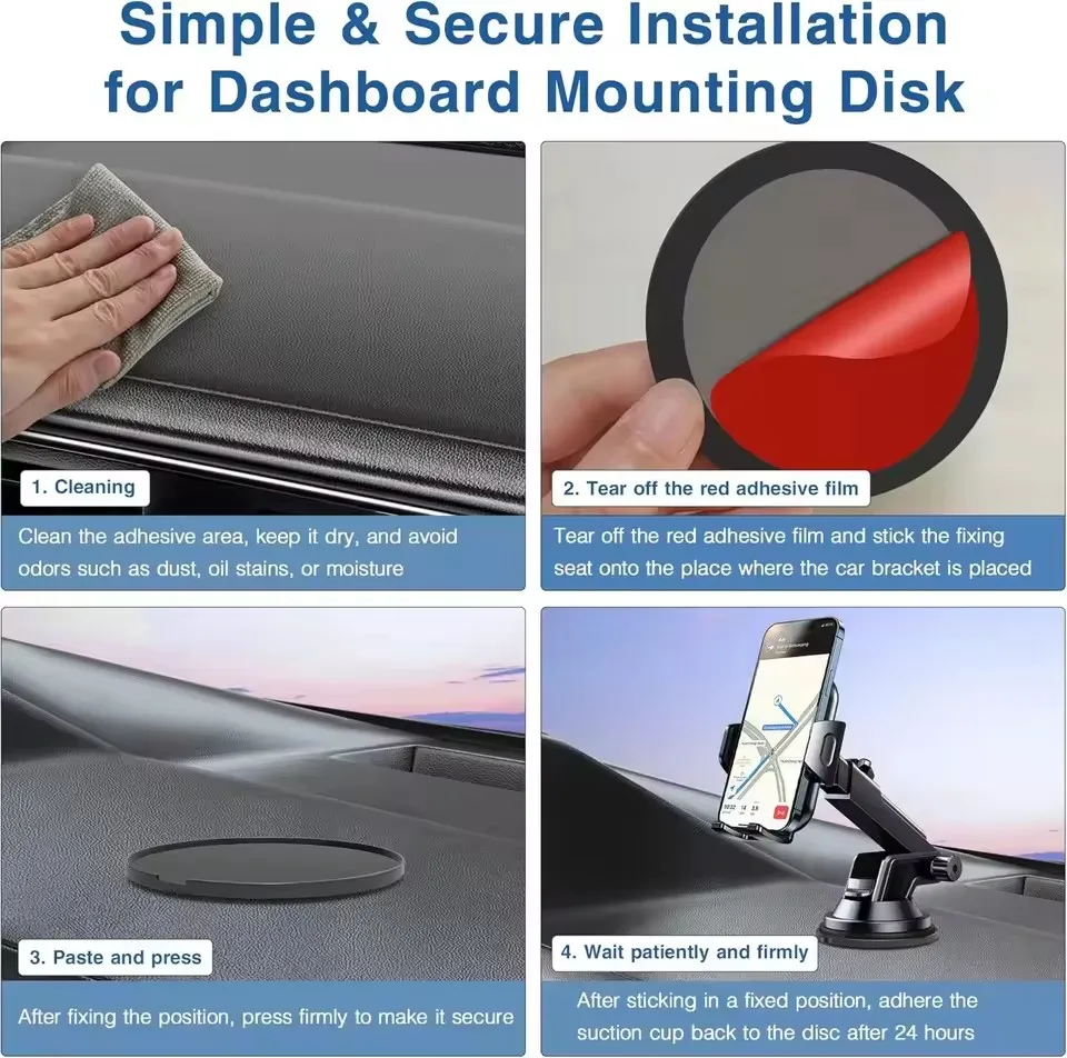 8-1Pack Autotelefoonhouder Stickers Zuignap voor GPS Telefoon Standhouder Beugel Stickers Zelfklevende Dashboard Mount Disc Pad Base