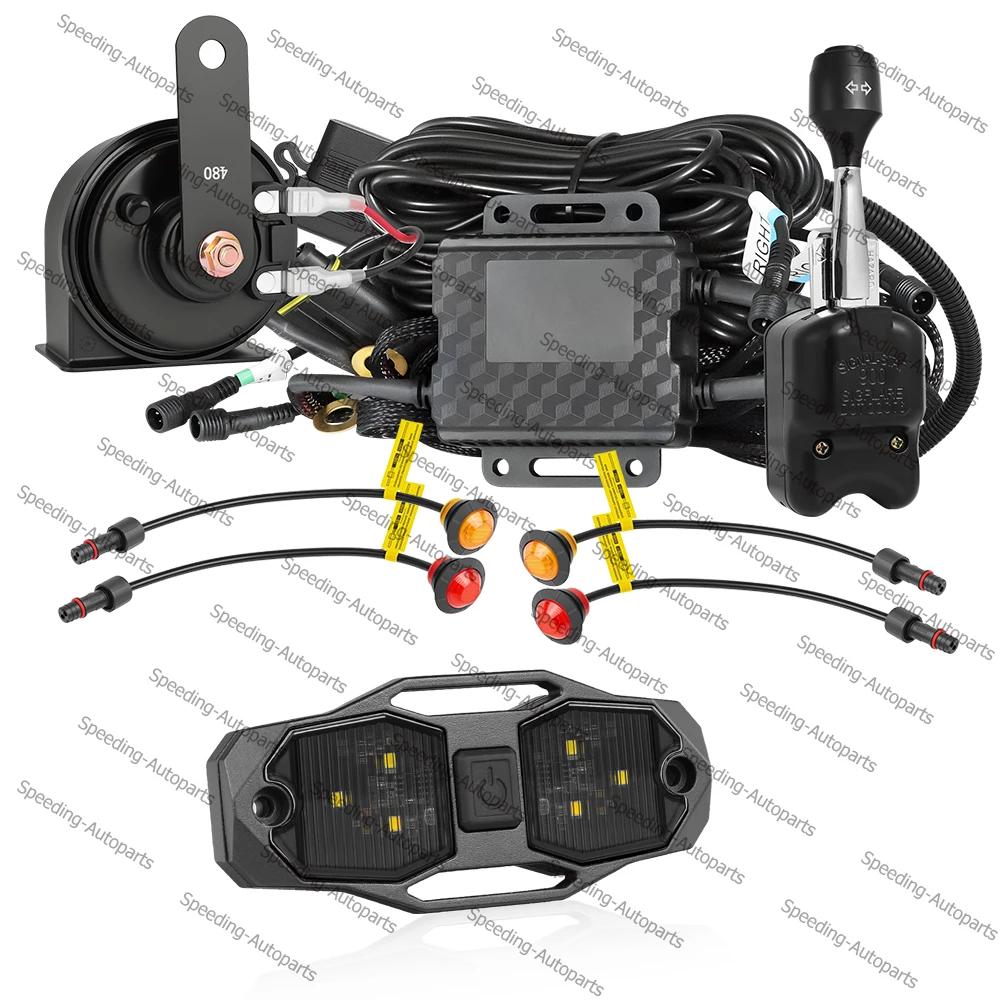 

For 2017-2025 Can-am Maverick X3 MAX UTV Turn Signal Kit Horn Plug Play Blinker Lever switch + UTV Dome Light RollBar Cage Mount