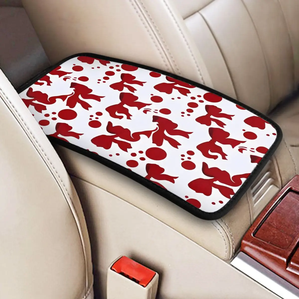 Four Seasons Car Armrest Cover Mat Bow Butterfly Non-slip Center Console Cover Pad Auto Styling Interior Accessories