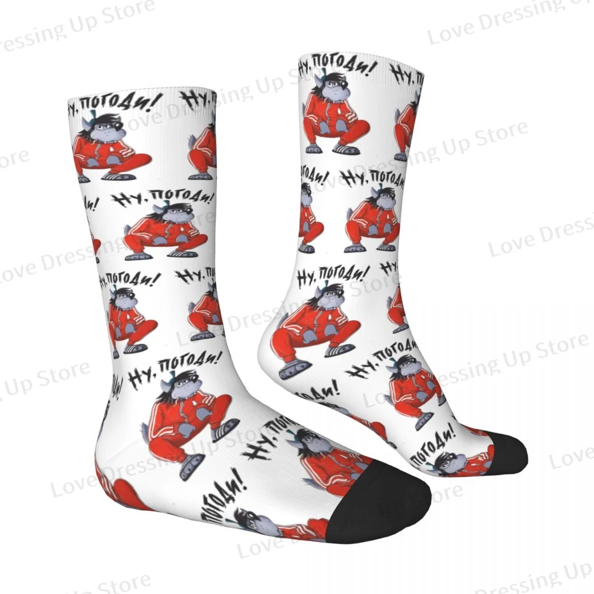 Tracksuit Squat Wolf Unisex Winter Socks Running Happy Socks Street Style Crazy Sock