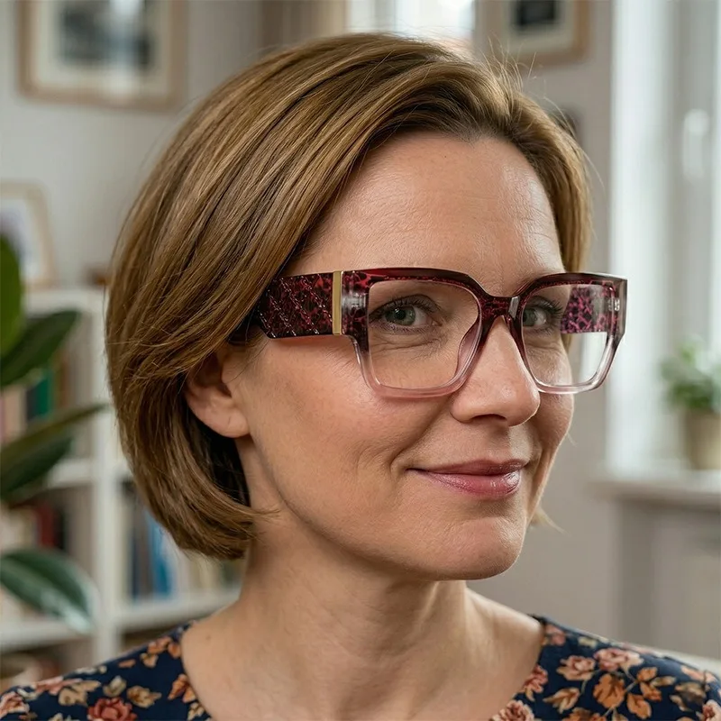 

Trendy Reading Glasses Women High Quality Anti Blue Light Presbyopia Eyewear Cat Eye Optical Prescription Glasses