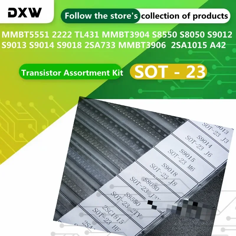 

525 шт. набор транзисторов 21 видов x25 шт. MMBT5551 2222 TL431 MMBT3904 S8550 S8050 S9012 S9013 S9014 2SA733 3906