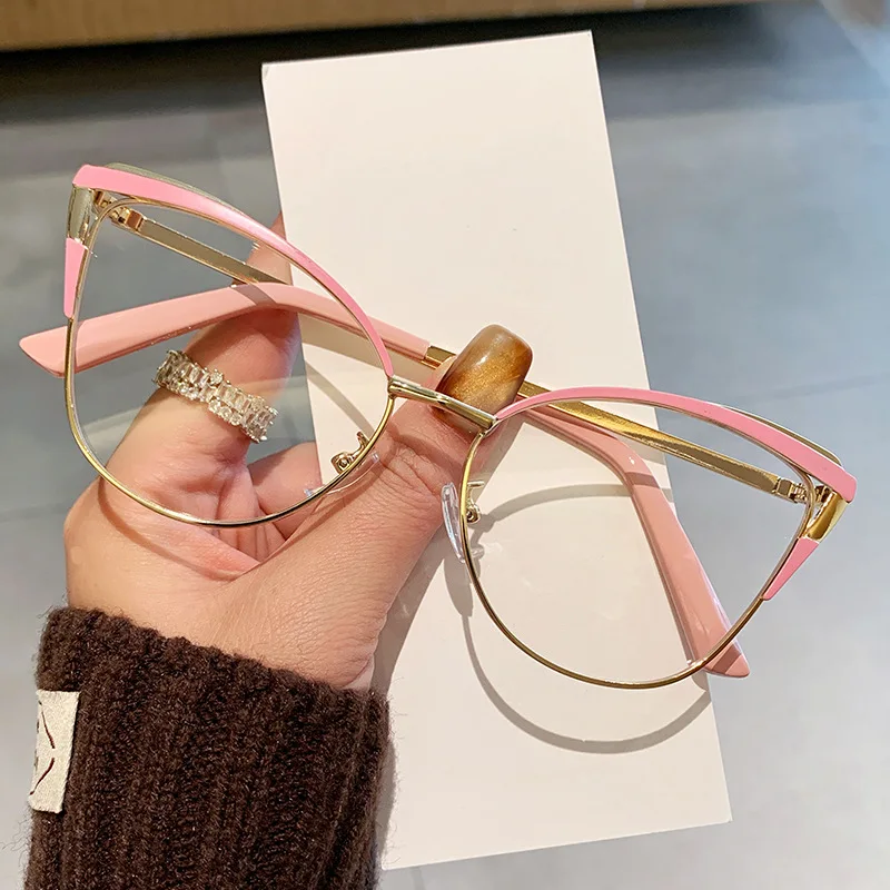Cat Eye Personality Large Frame Anti-blue Light Glasses - European Style Women's Daily Decorative Glasses