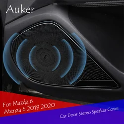 Stainless Steel Interior Door Stereo Speaker Audio Ring Cover Sound Frame Decoration Trim For Mazda 6 Atenza 2019 2020 2021 2022