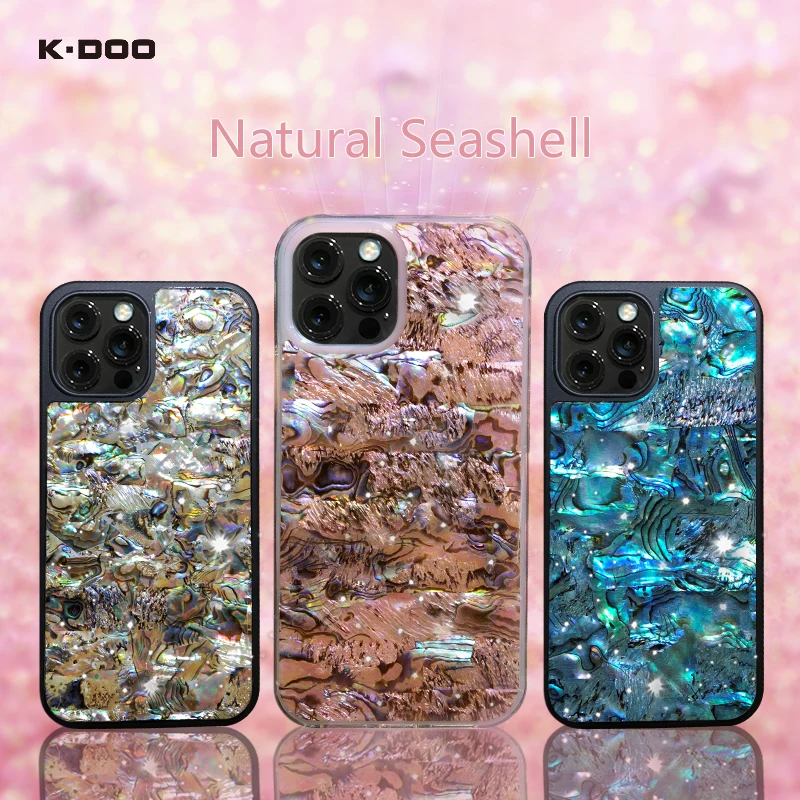 K-Doo Seashell natural seashell anti-shock case genuine bling shining mobile back cover for iphone12/12pro/12mini/12promax