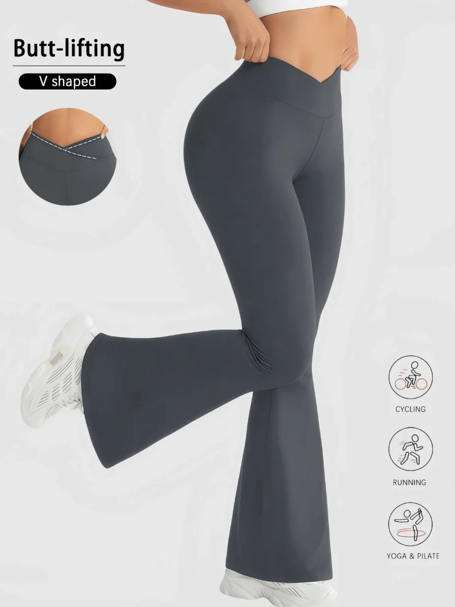 

V-shaped waist-hip-lifting bell-bottoms women outline curves, pull long legs, sweat-resistant, breathable and relaxed.