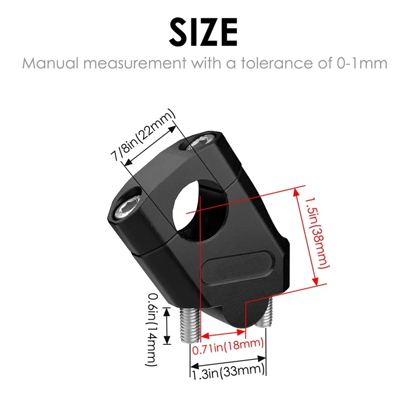 

F9-Motorcycle 22Mm Handle Riser Bar Kit Height Increasing Base Height Increase And Backward Shift For 22Mm Handle